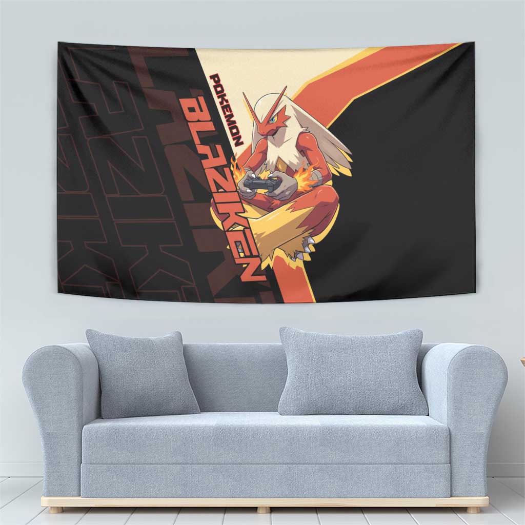 Blaziken Poké Tapestry Retro Anime Vector Style