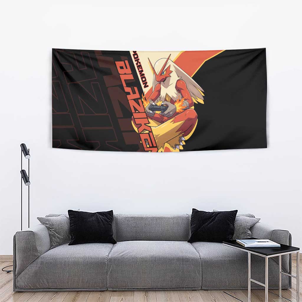 Blaziken Poké Tapestry Retro Anime Vector Style