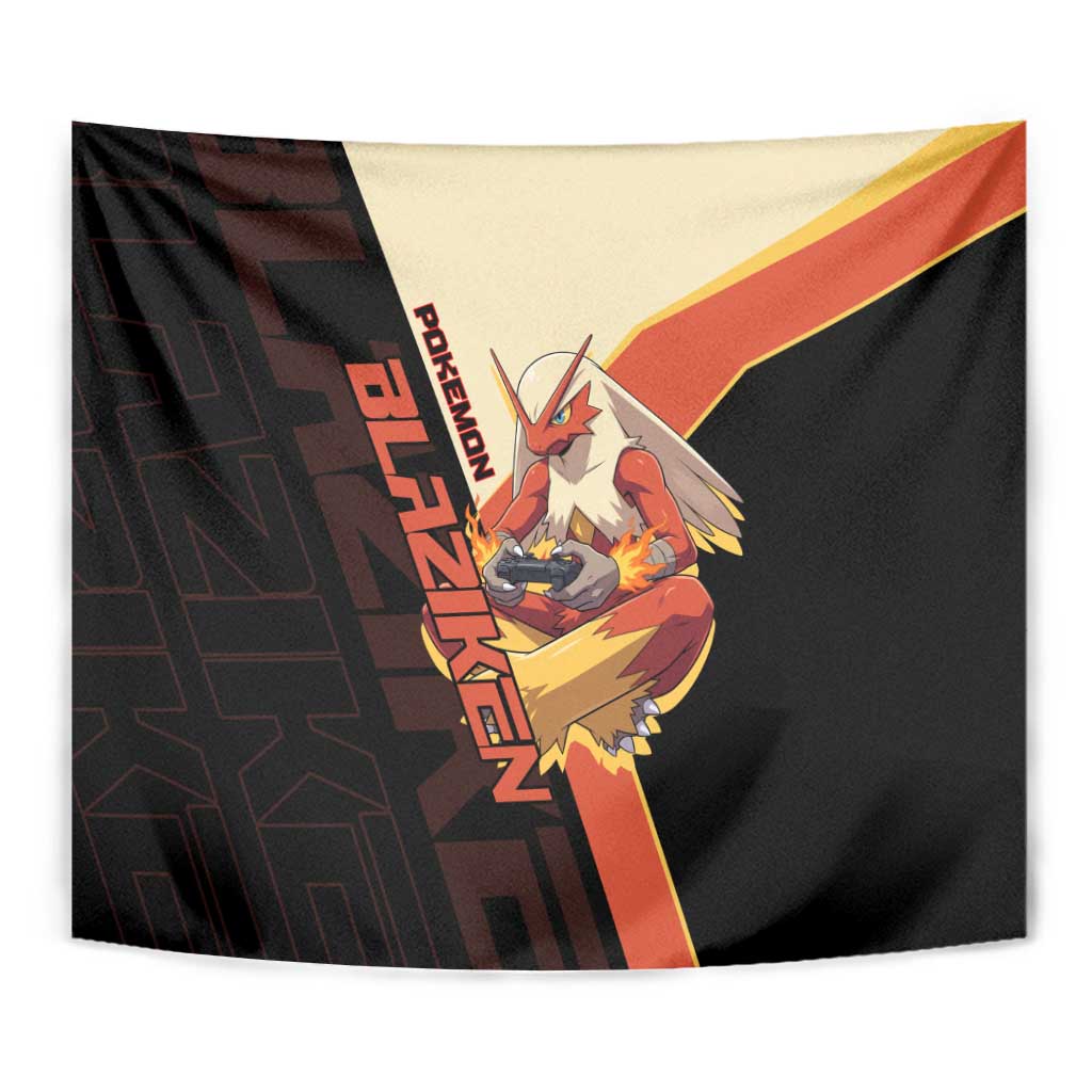 Blaziken Poké Tapestry Retro Anime Vector Style