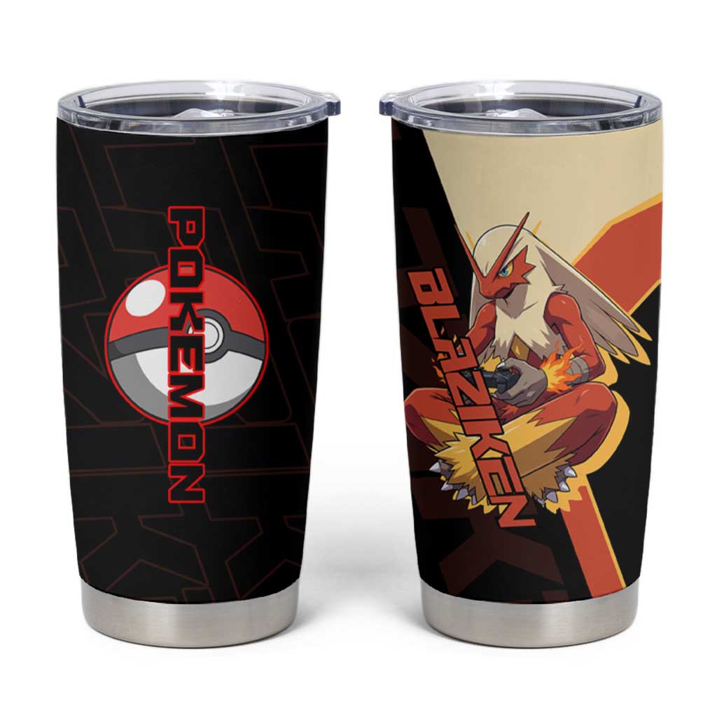 Blaziken Poké Tumbler Cup Retro Anime Vector Style
