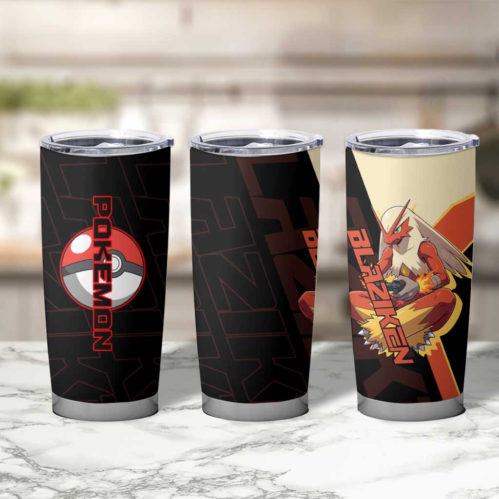 Blaziken Poké Tumbler Cup Retro Anime Vector Style