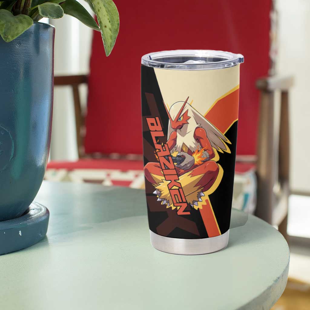 Blaziken Poké Tumbler Cup Retro Anime Vector Style