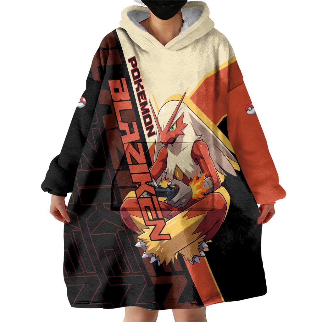 Blaziken Poké Wearable Blanket Hoodie Retro Anime Vector Style