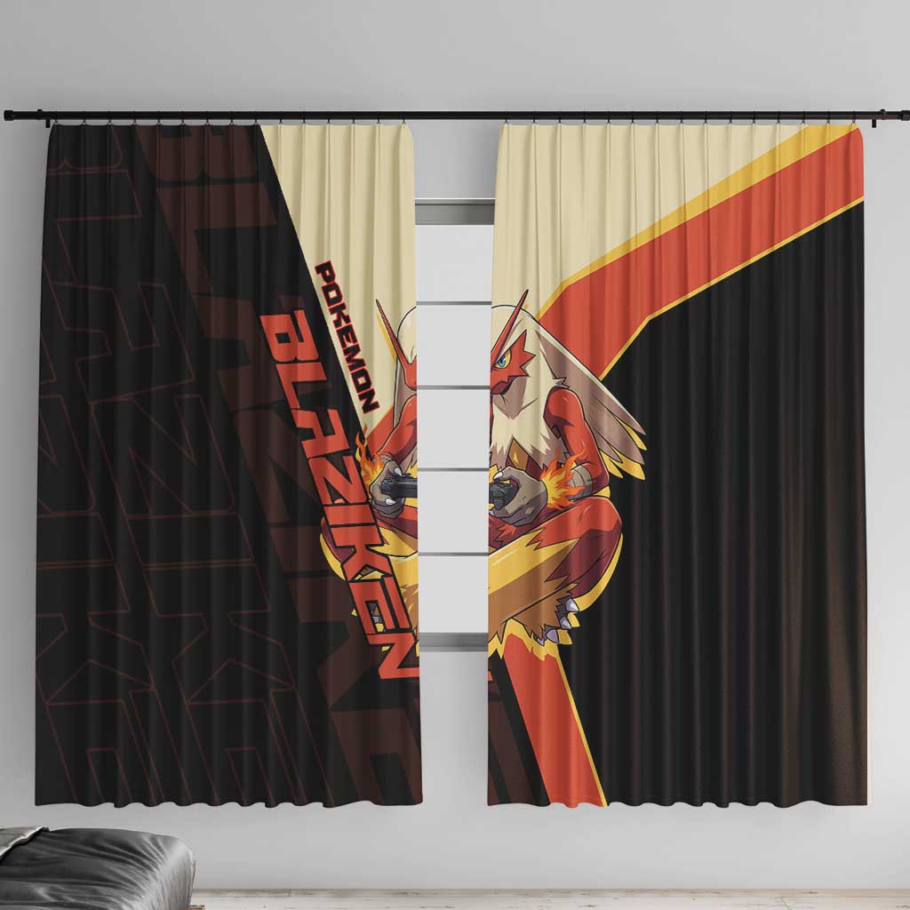 Blaziken Poké Window Curtain Retro Anime Vector Style