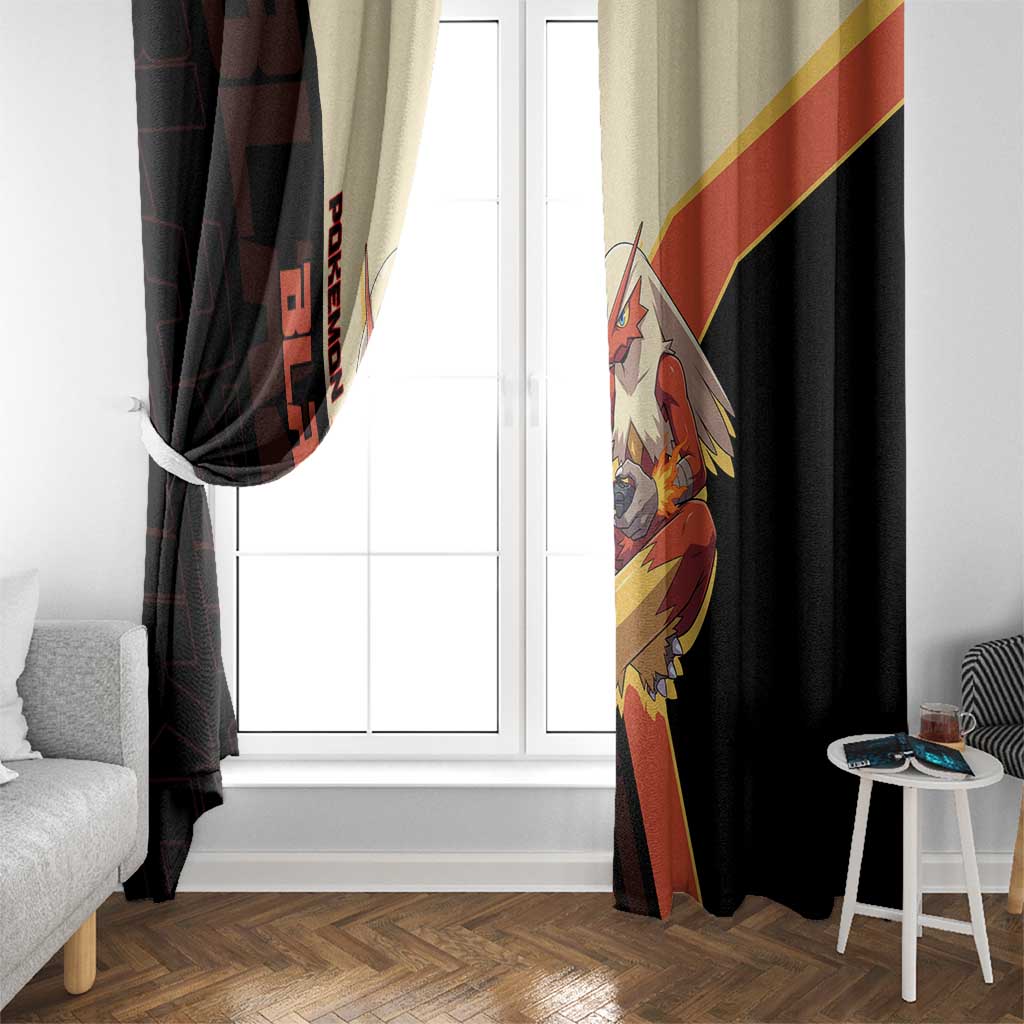 Blaziken Poké Window Curtain Retro Anime Vector Style
