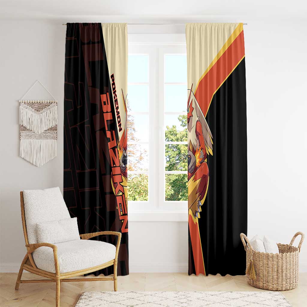 Blaziken Poké Window Curtain Retro Anime Vector Style