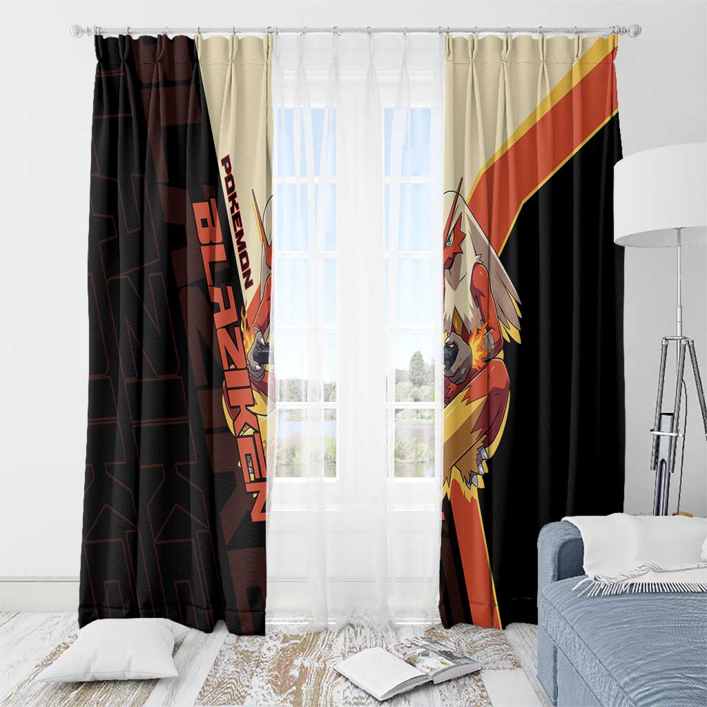 Blaziken Poké Window Curtain Retro Anime Vector Style