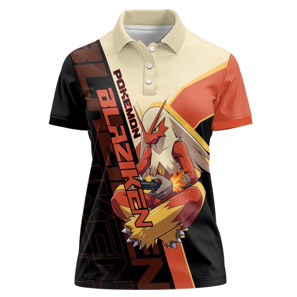 Blaziken Poké Women Polo Shirt Retro Anime Vector Style