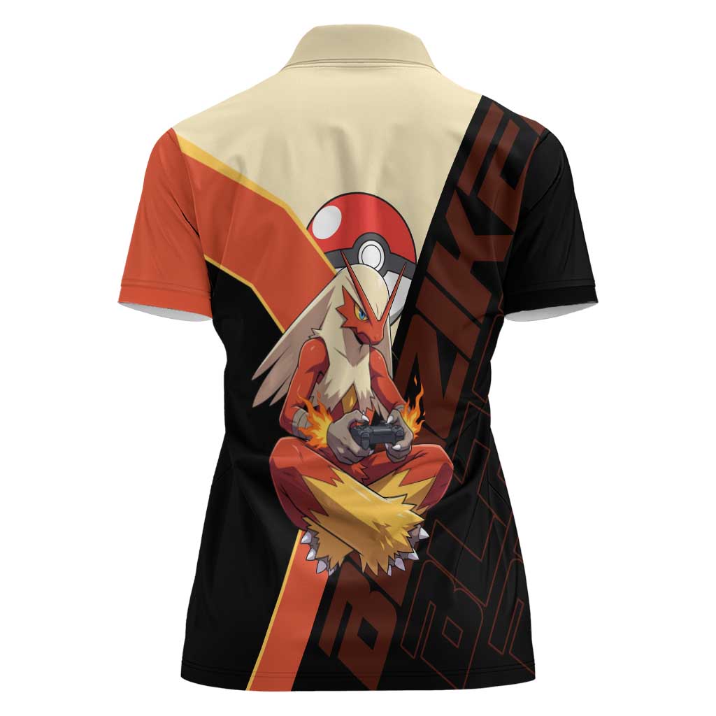 Blaziken Poké Women Polo Shirt Retro Anime Vector Style