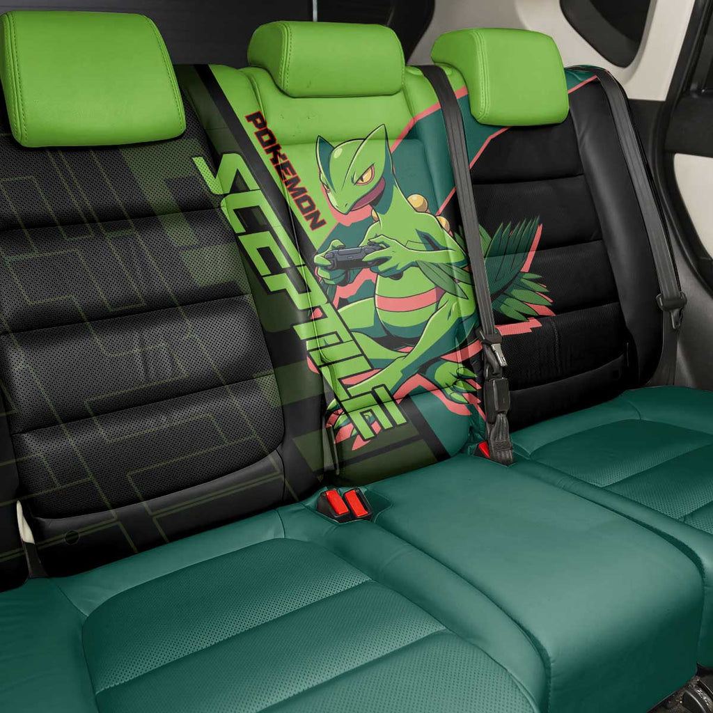 Sceptile Poké Back Car Seat Cover Neon Retro Anime Style