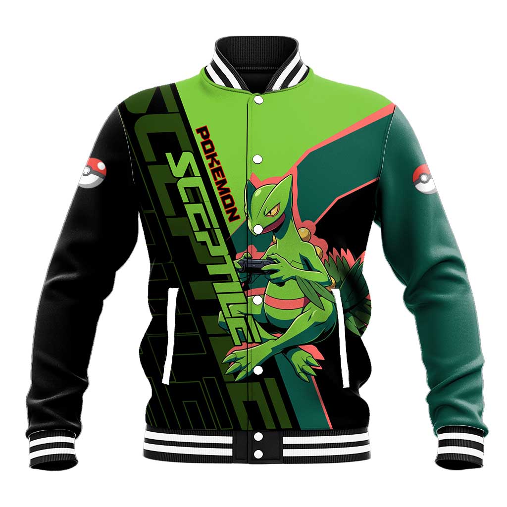 Sceptile Poké Baseball Jacket Neon Retro Anime Style