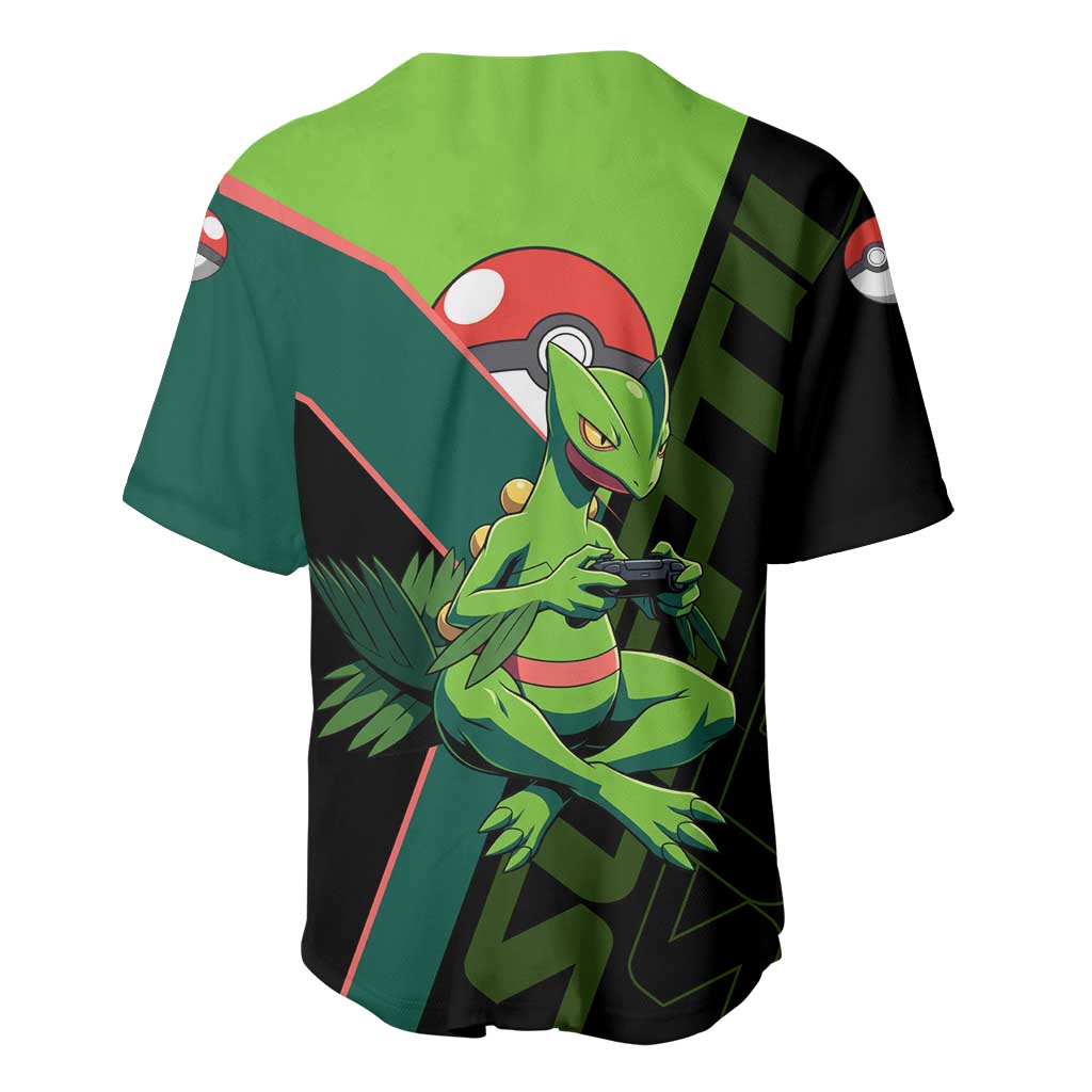 Sceptile Poké Baseball Jersey Neon Retro Anime Style