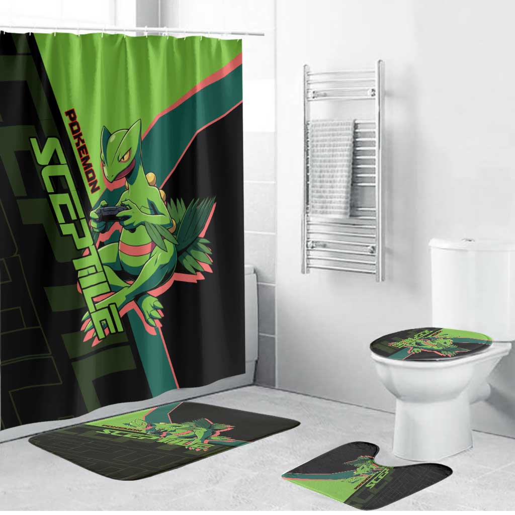 Sceptile Poké Bathroom Set Neon Retro Anime Style