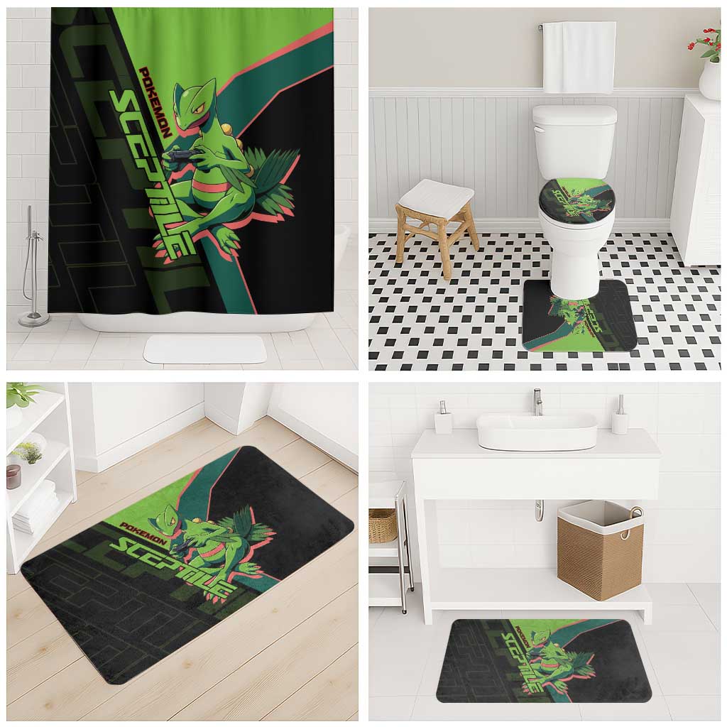 Sceptile Poké Bathroom Set Neon Retro Anime Style
