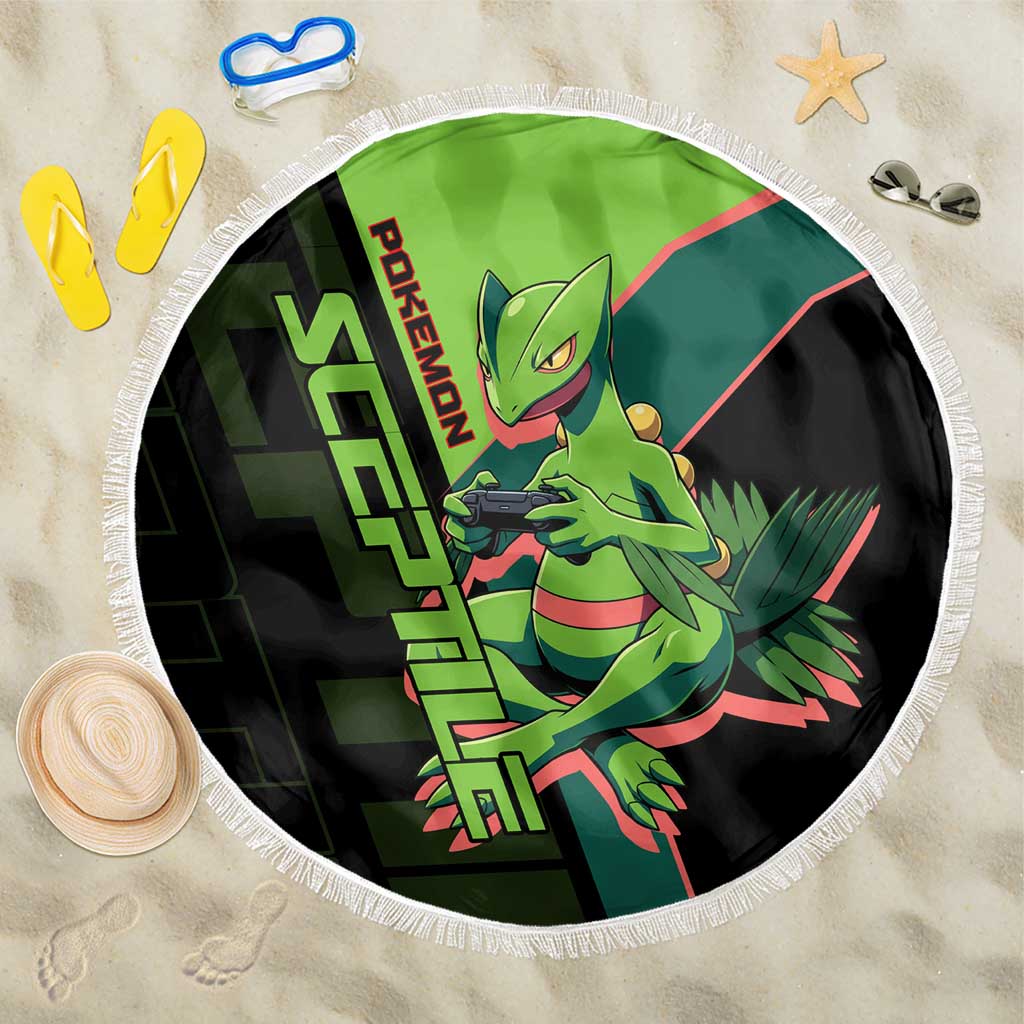 Sceptile Poké Beach Blanket Neon Retro Anime Style