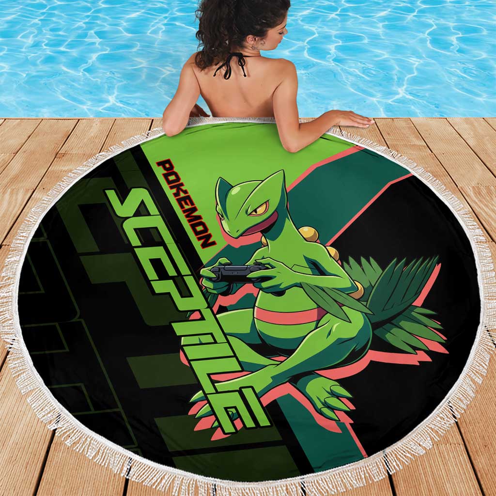 Sceptile Poké Beach Blanket Neon Retro Anime Style