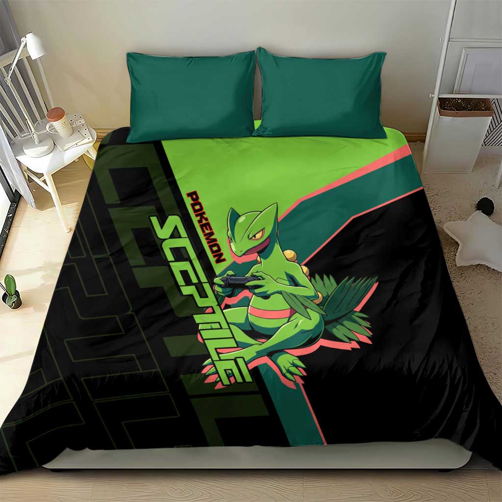 Sceptile Poké Bedding Set Neon Retro Anime Style