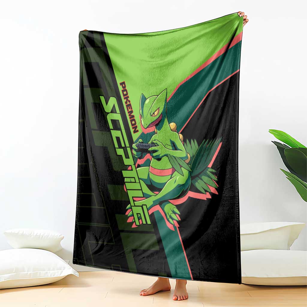 Sceptile Poké Blanket Neon Retro Anime Style