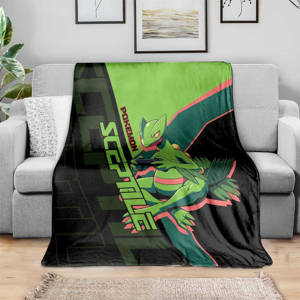 Sceptile Poké Blanket Neon Retro Anime Style