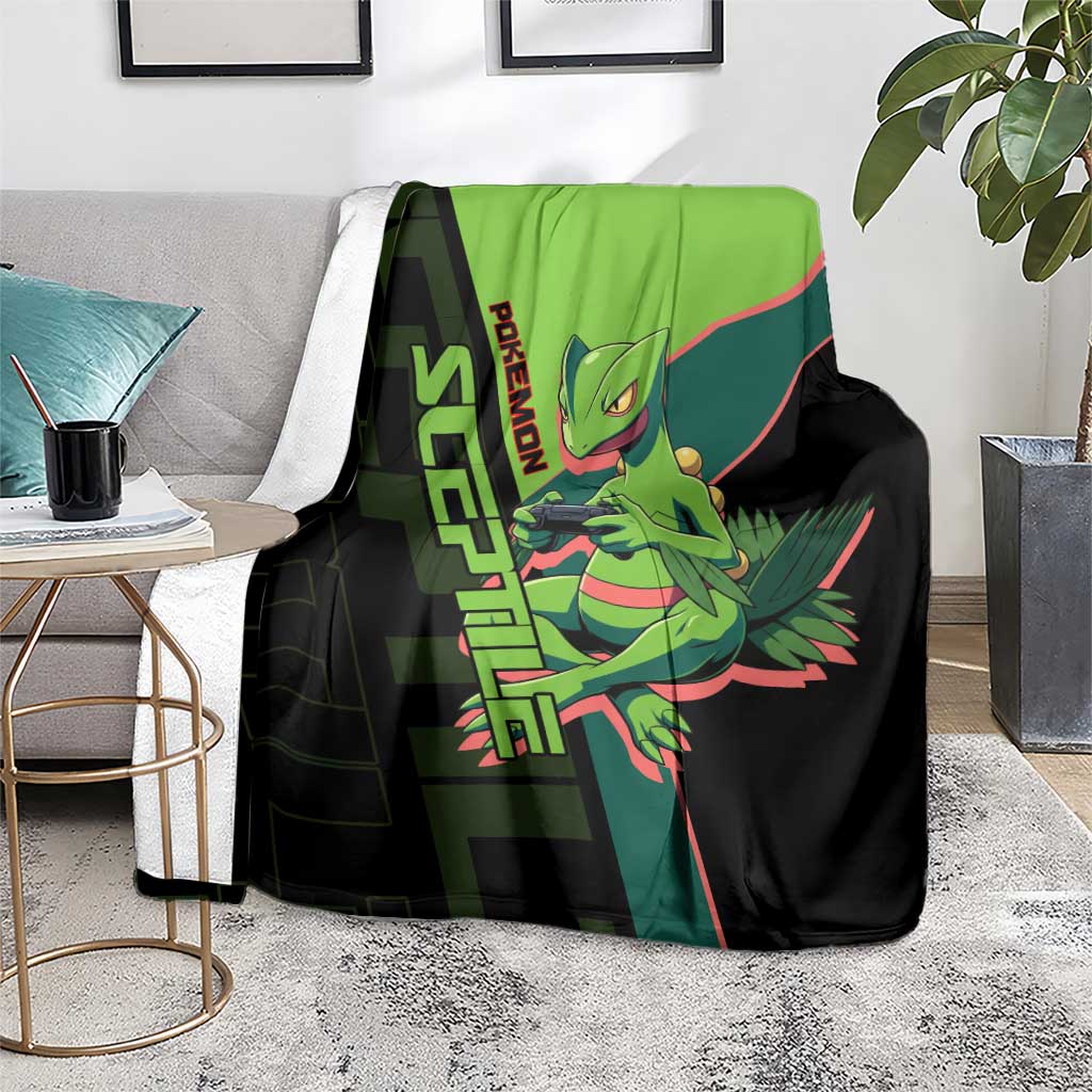 Sceptile Poké Blanket Neon Retro Anime Style