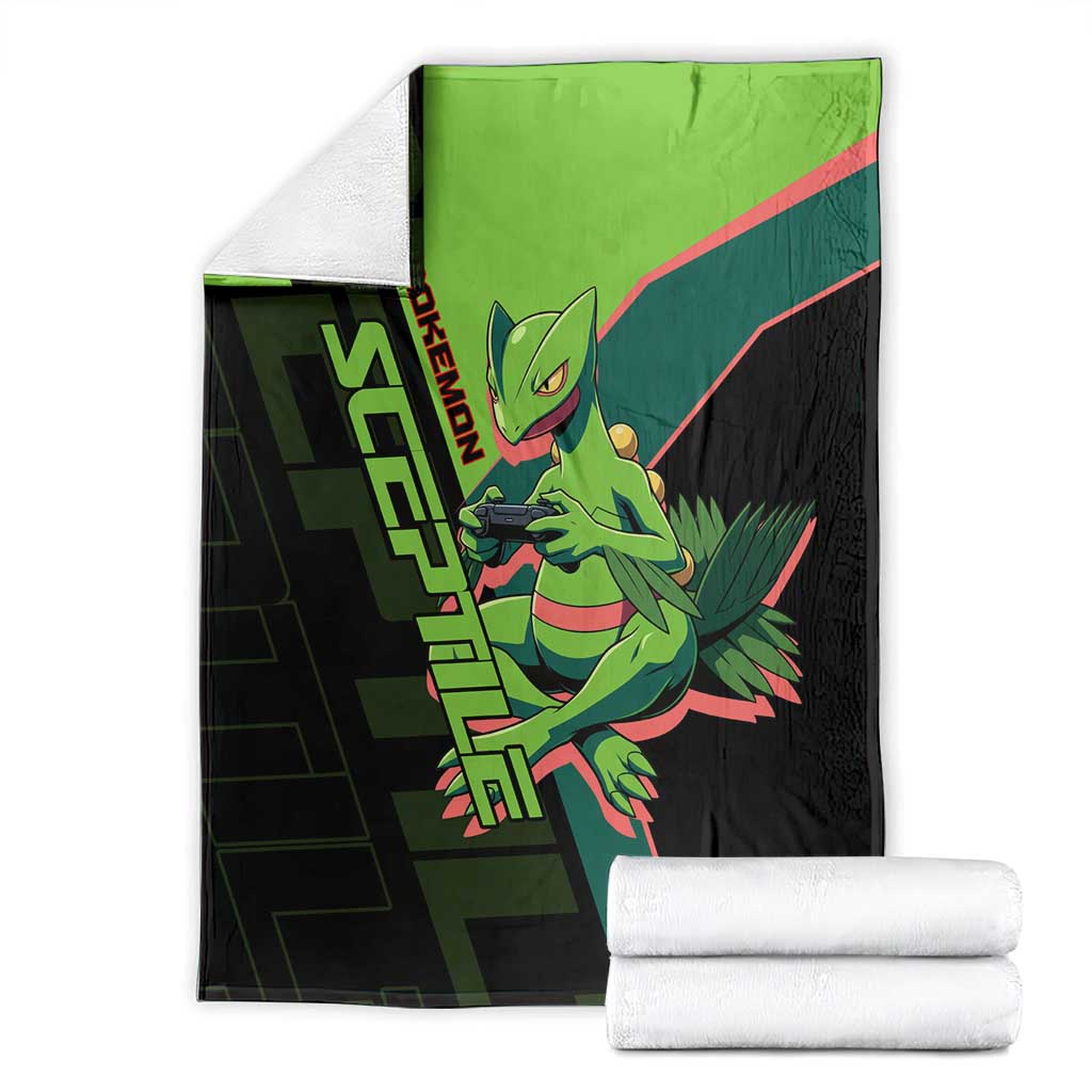 Sceptile Poké Blanket Neon Retro Anime Style