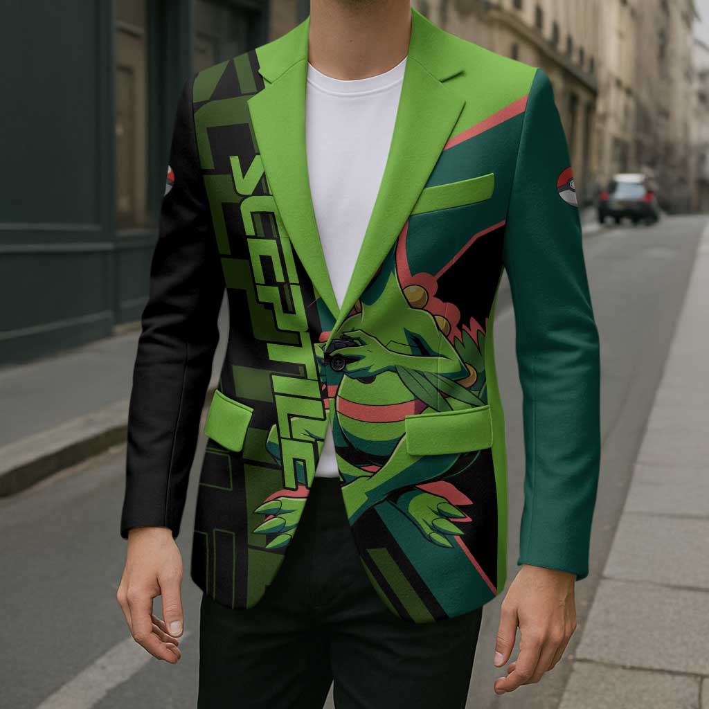 Sceptile Poké Blazer Neon Retro Anime Style