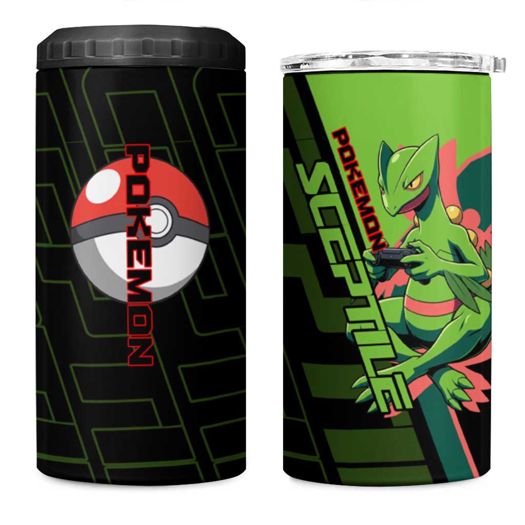 Sceptile Poké 4 in 1 Can Cooler Tumbler Neon Retro Anime Style