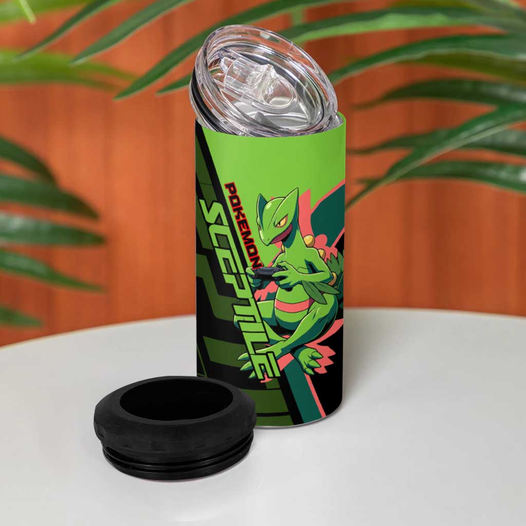 Sceptile Poké 4 in 1 Can Cooler Tumbler Neon Retro Anime Style