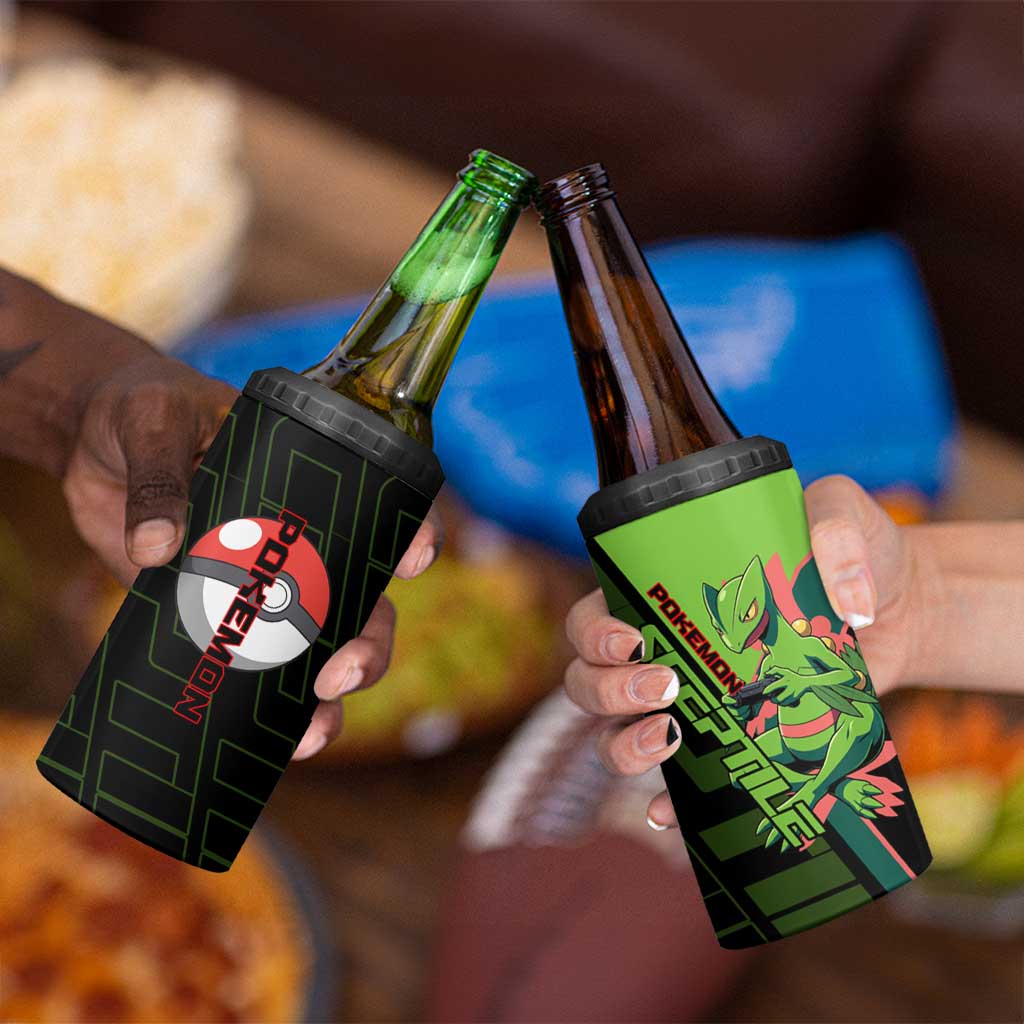 Sceptile Poké 4 in 1 Can Cooler Tumbler Neon Retro Anime Style