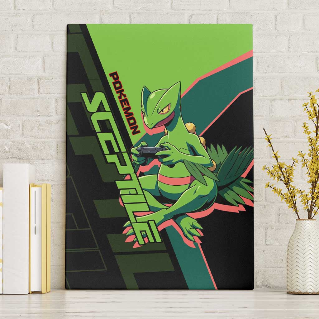 Sceptile Poké Canvas Wall Art Neon Retro Anime Style
