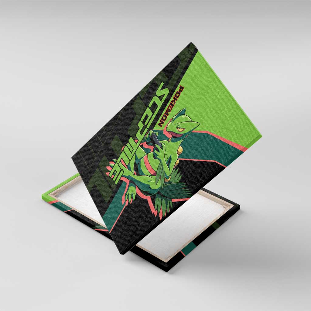 Sceptile Poké Canvas Wall Art Neon Retro Anime Style