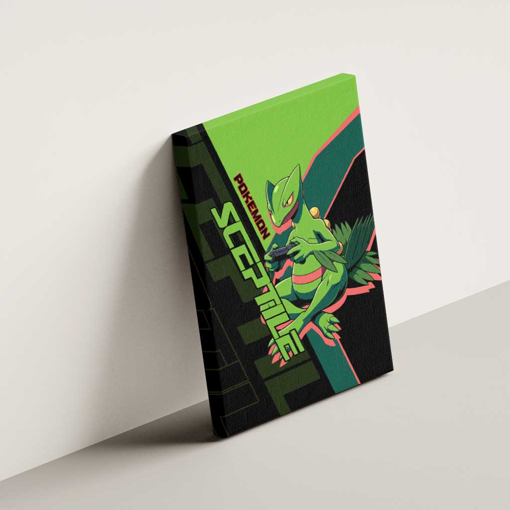 Sceptile Poké Canvas Wall Art Neon Retro Anime Style