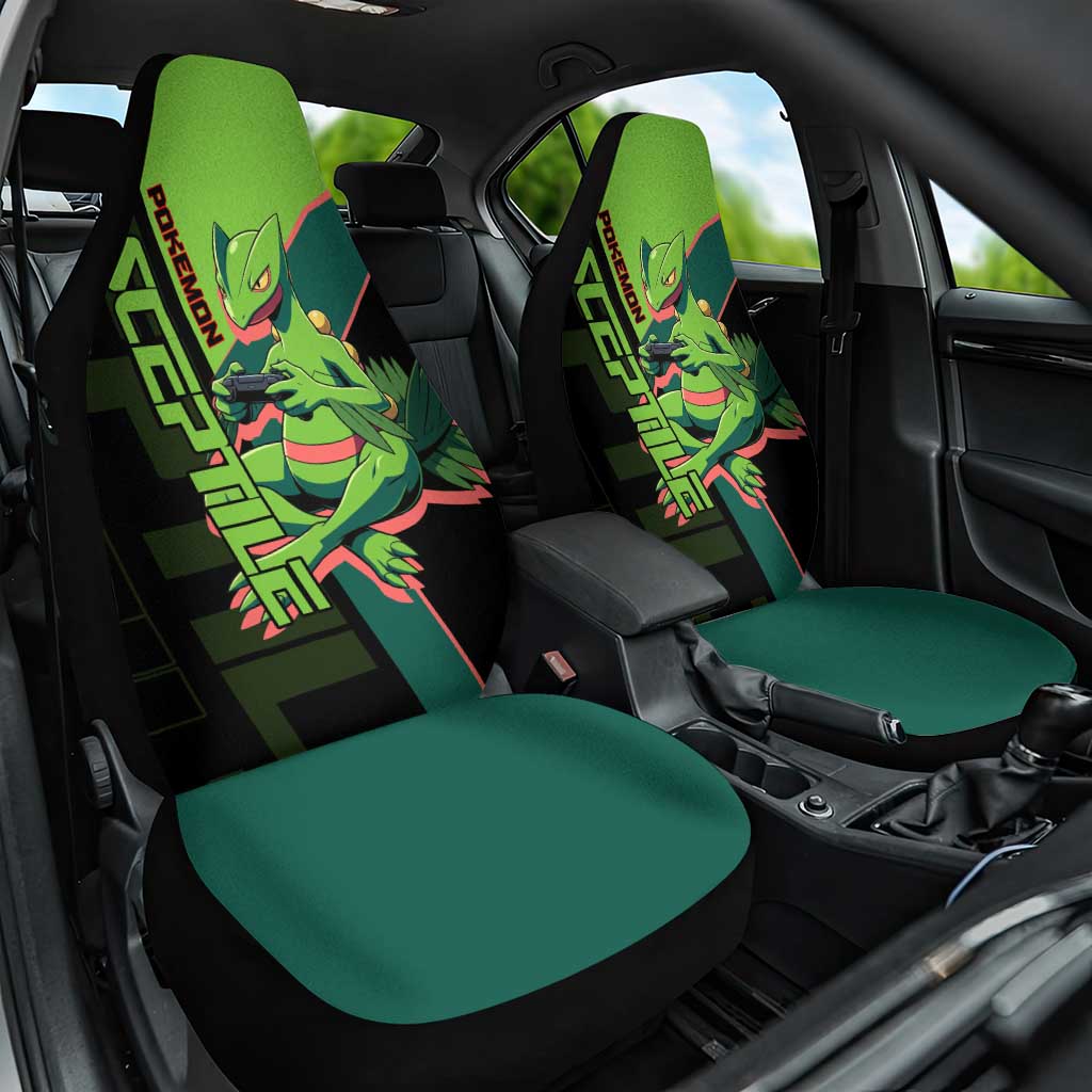 Sceptile Poké Car Seat Cover Neon Retro Anime Style