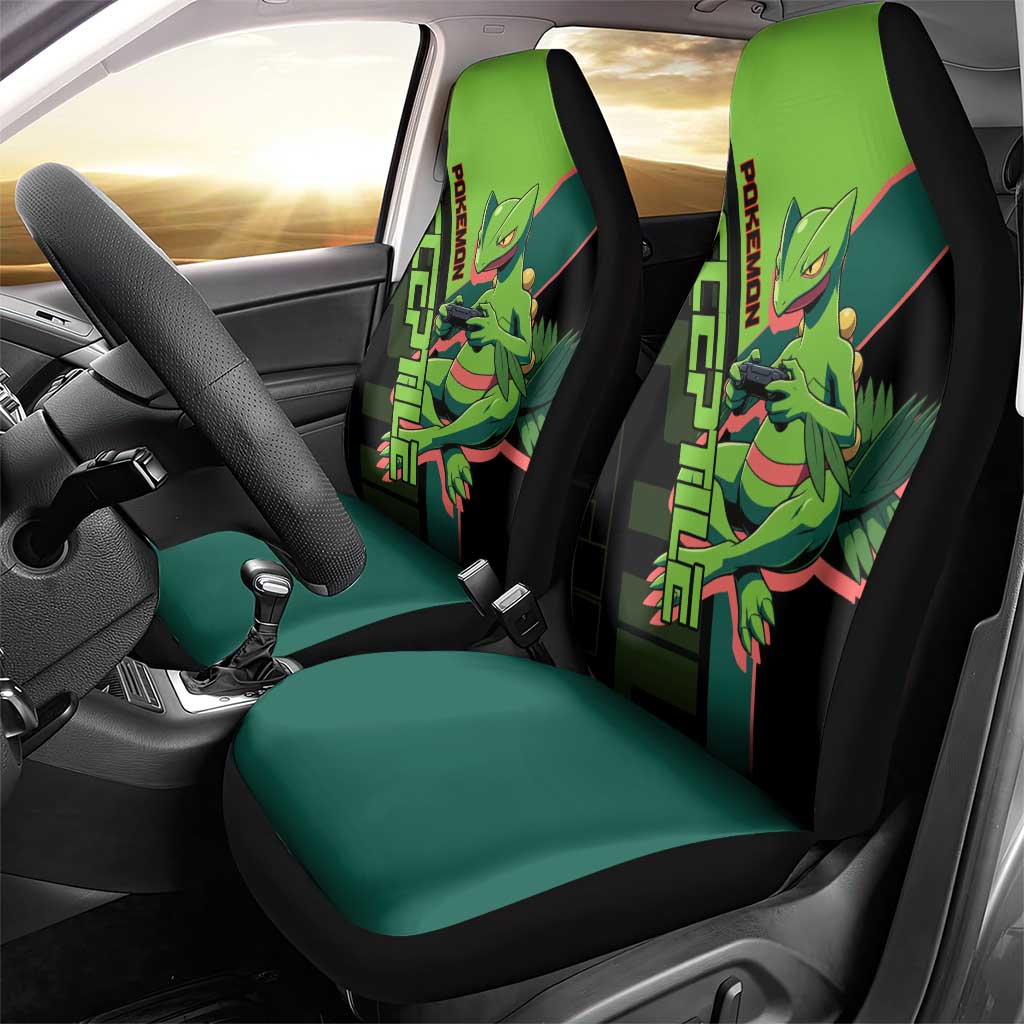 Sceptile Poké Car Seat Cover Neon Retro Anime Style