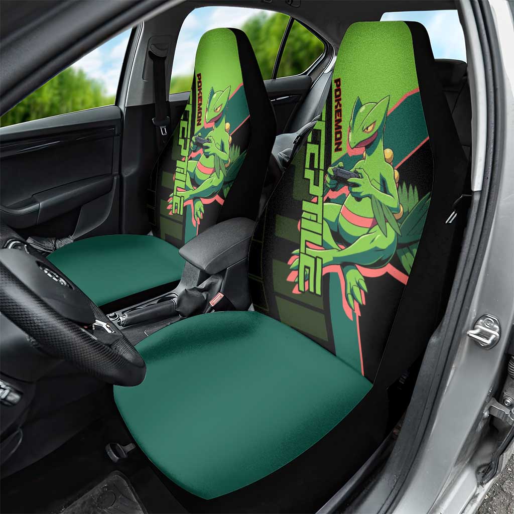Sceptile Poké Car Seat Cover Neon Retro Anime Style