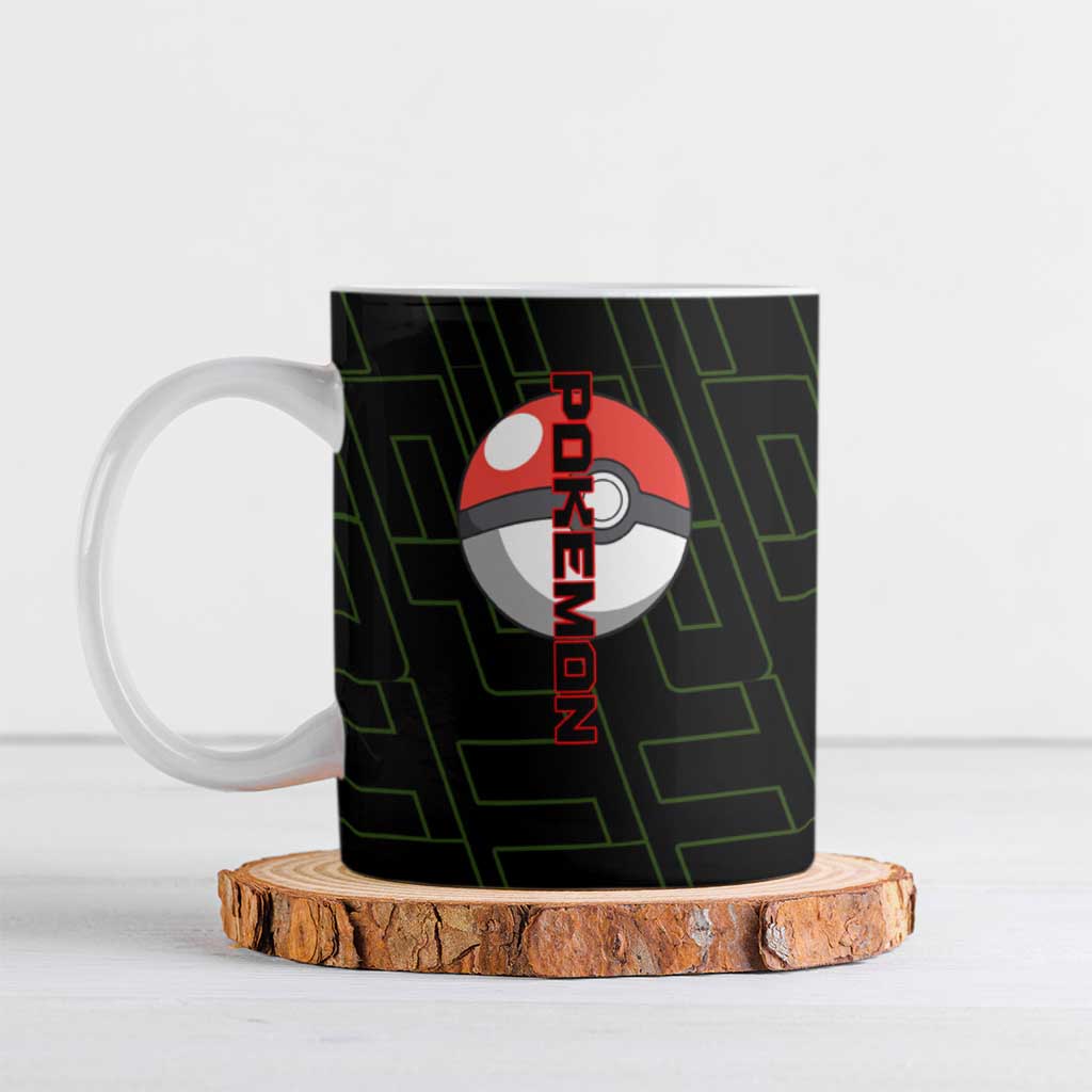 Sceptile Poké Ceramic Mug Neon Retro Anime Style