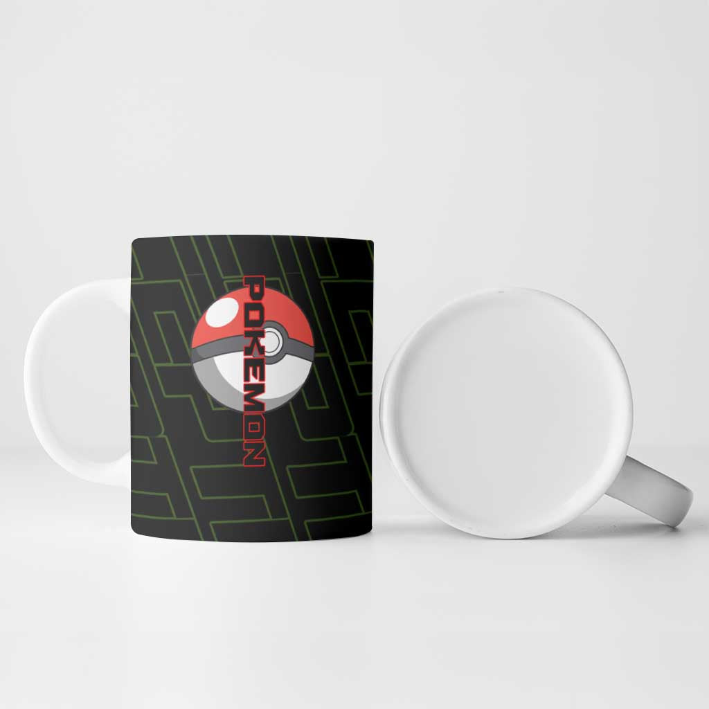 Sceptile Poké Ceramic Mug Neon Retro Anime Style