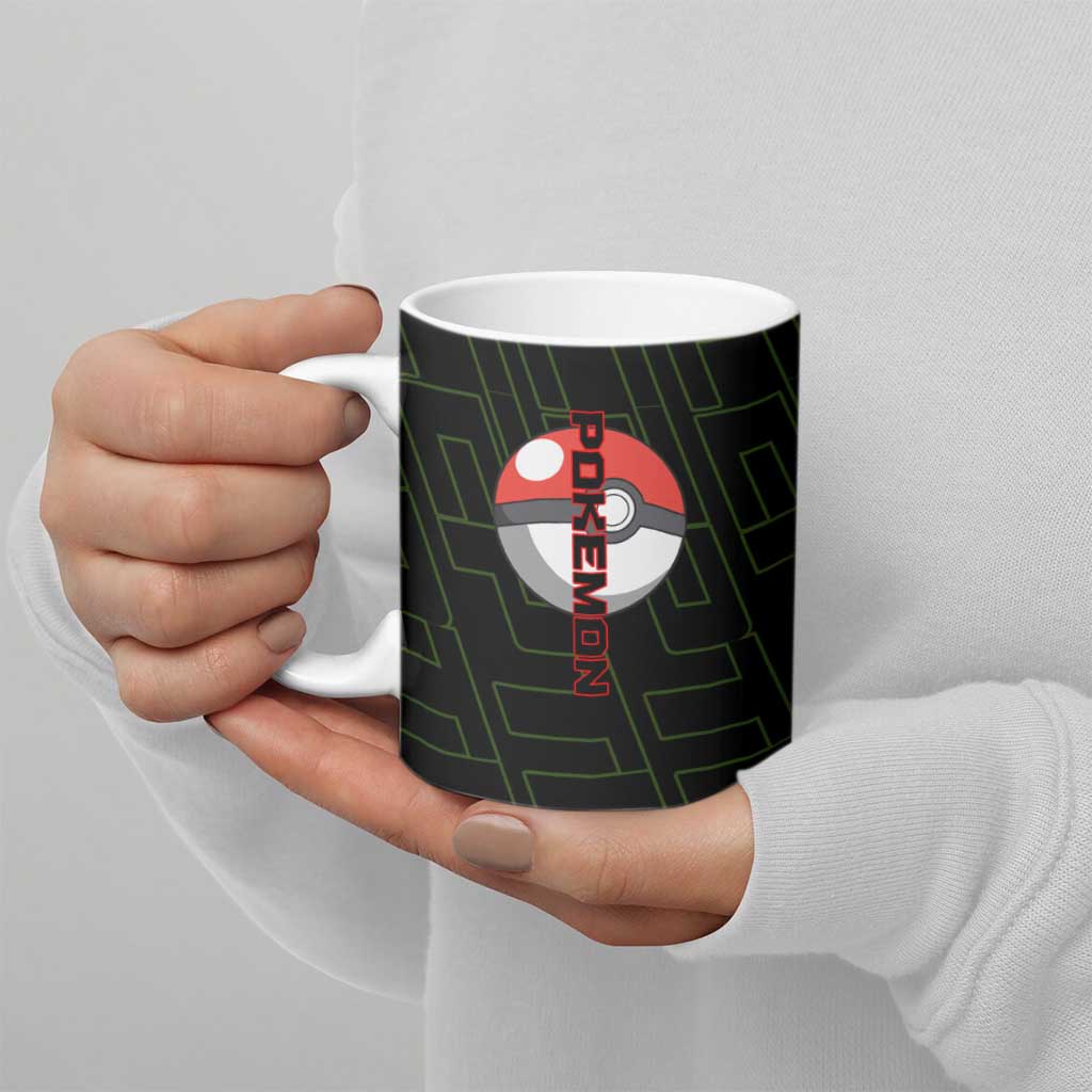 Sceptile Poké Ceramic Mug Neon Retro Anime Style
