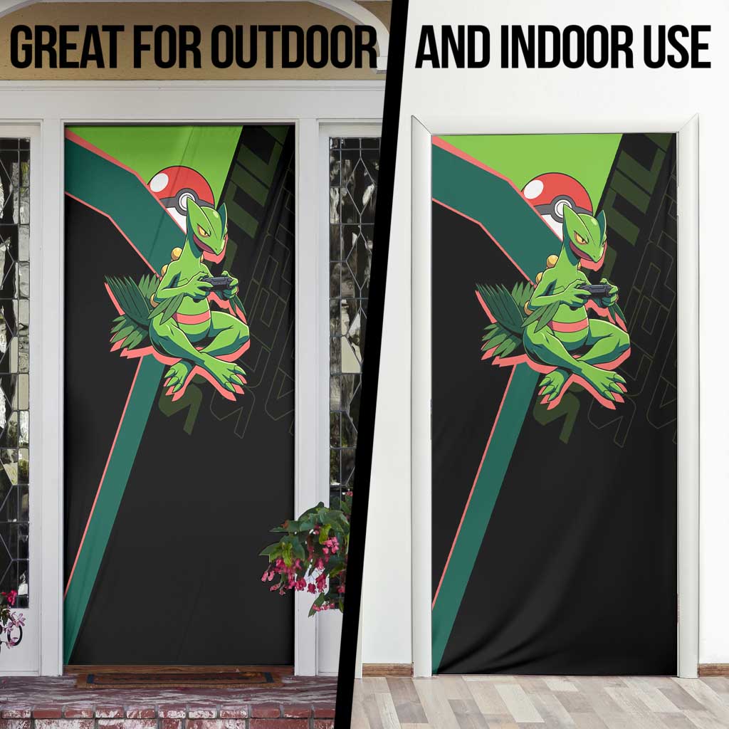 Sceptile Poké Door Cover Neon Retro Anime Style