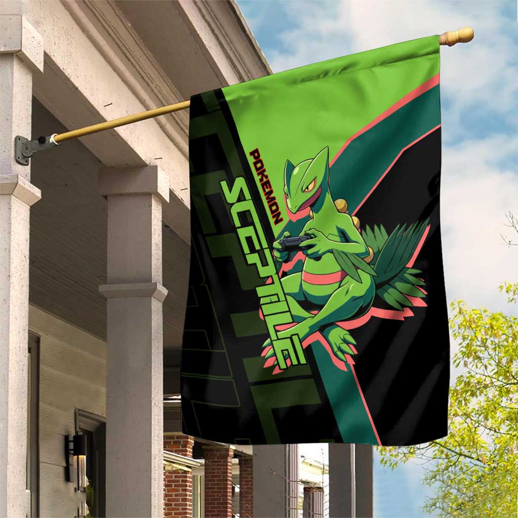 Sceptile Poké Garden Flag Neon Retro Anime Style