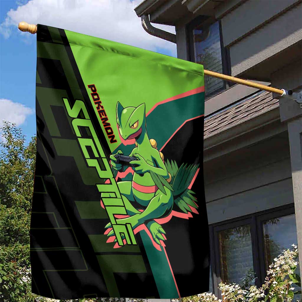 Sceptile Poké Garden Flag Neon Retro Anime Style