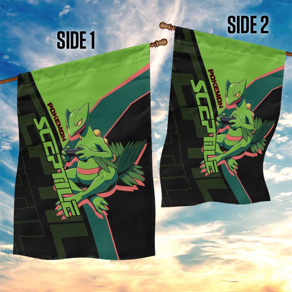 Sceptile Poké Garden Flag Neon Retro Anime Style