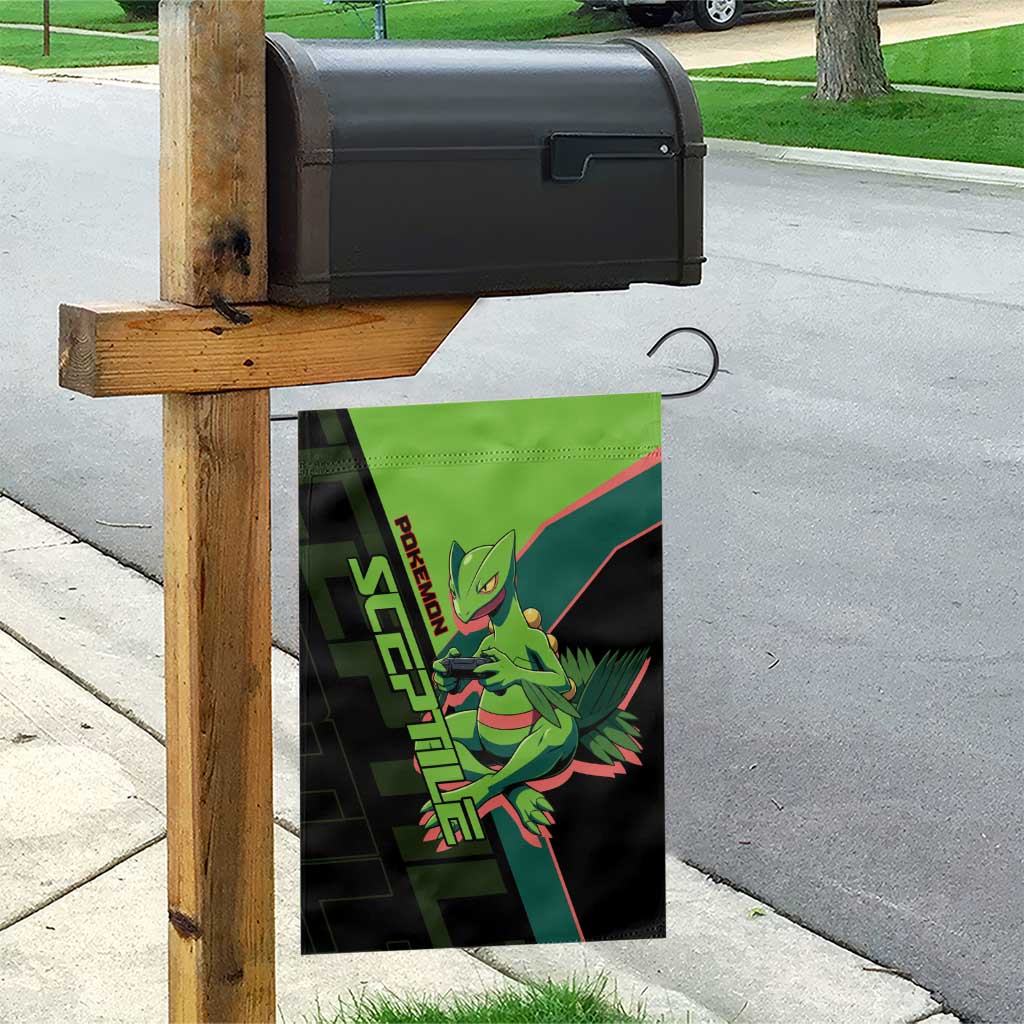 Sceptile Poké Garden Flag Neon Retro Anime Style