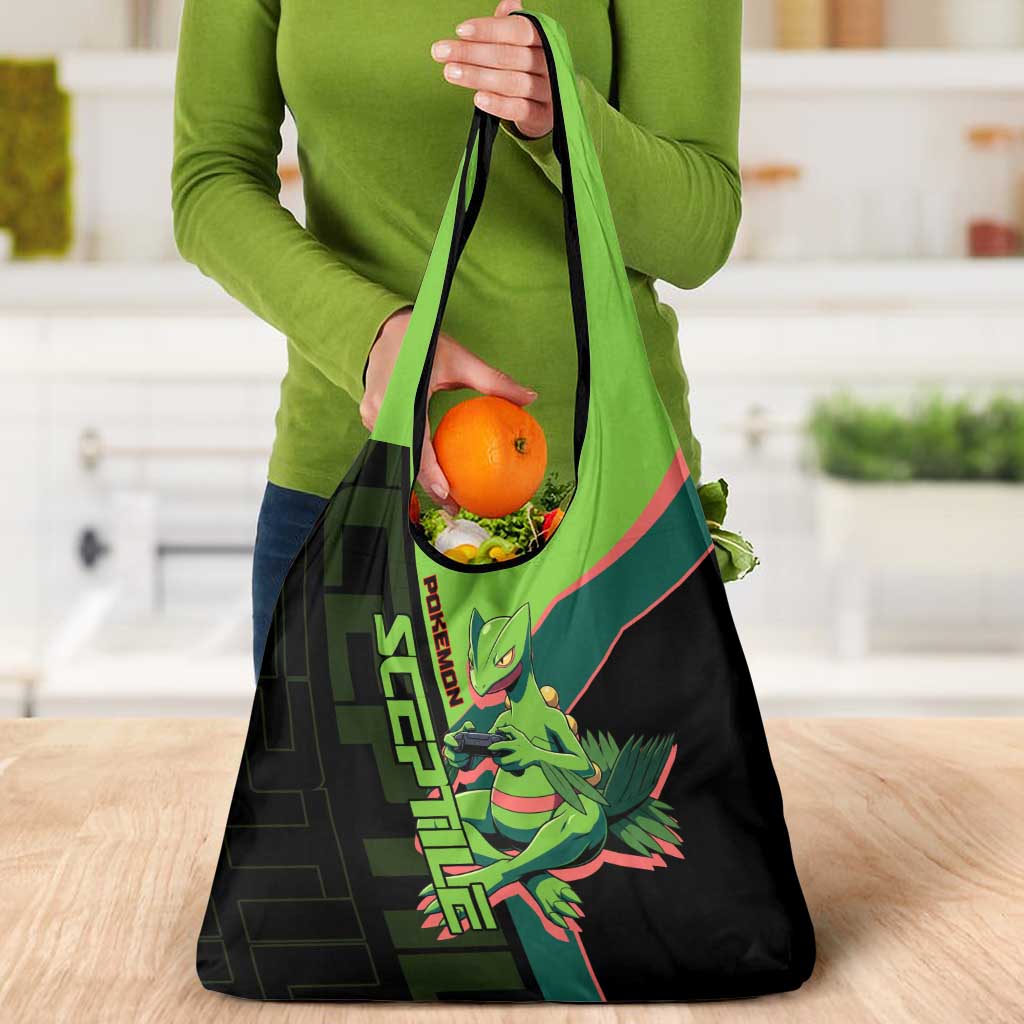 Sceptile Poké Grocery Bag Neon Retro Anime Style