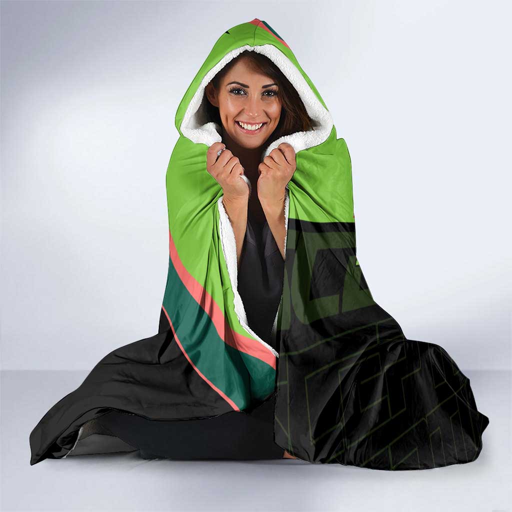 Sceptile Poké Hooded Blanket Neon Retro Anime Style