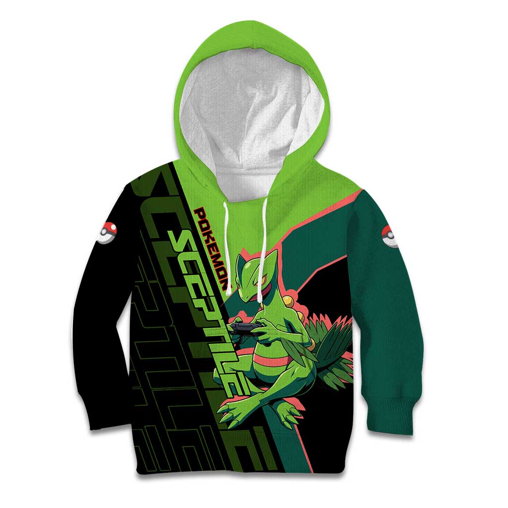 Sceptile Poké Kid Hoodie Neon Retro Anime Style