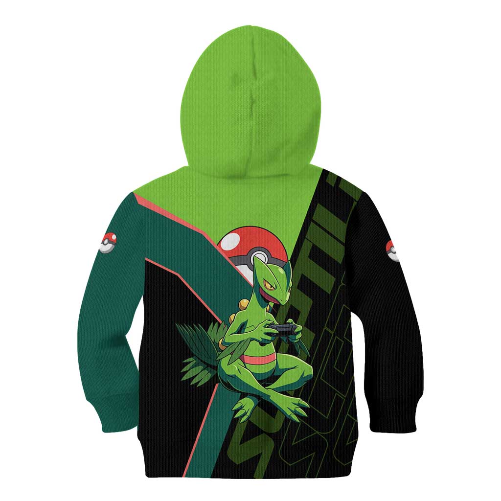 Sceptile Poké Kid Hoodie Neon Retro Anime Style