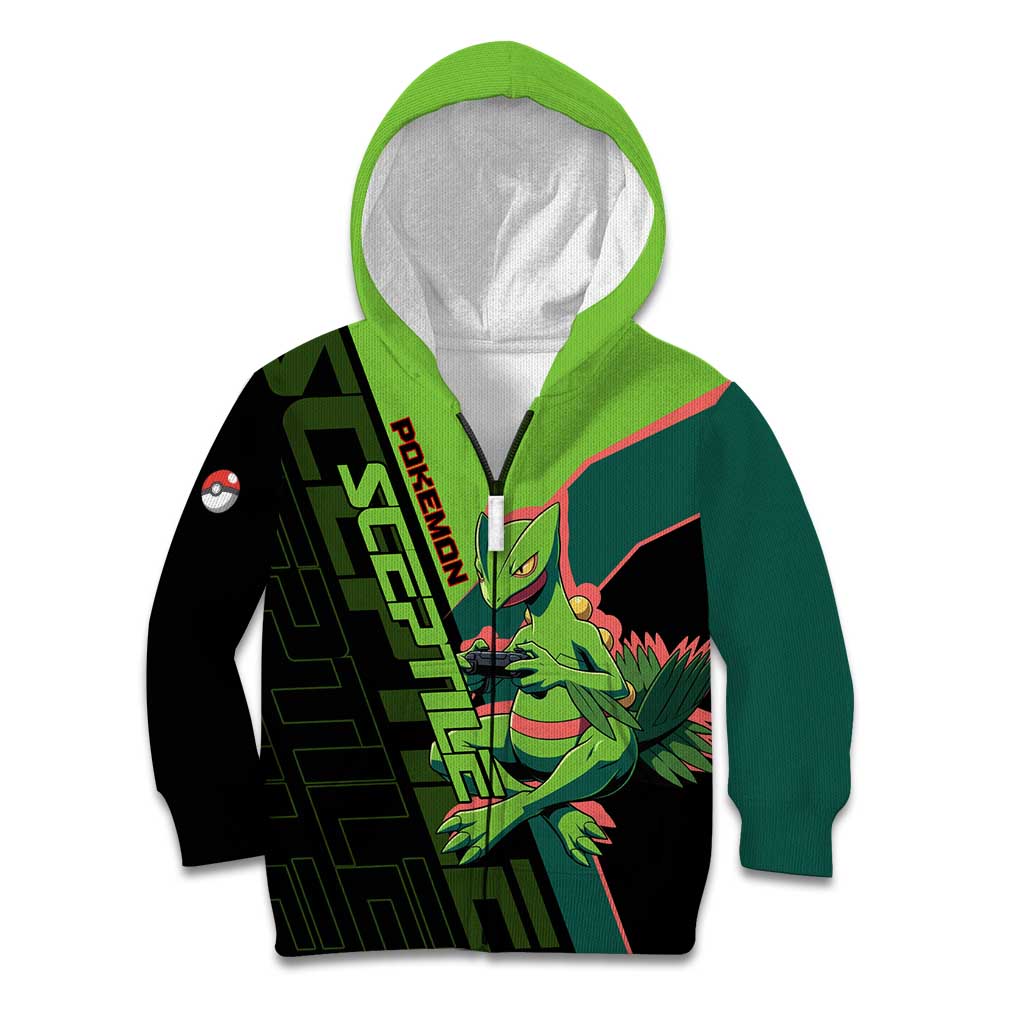 Sceptile Poké Kid Hoodie Neon Retro Anime Style