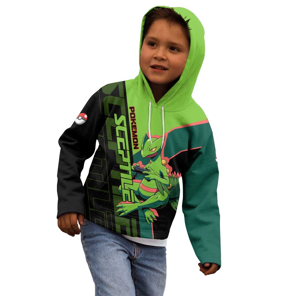 Sceptile Poké Kid Hoodie Neon Retro Anime Style