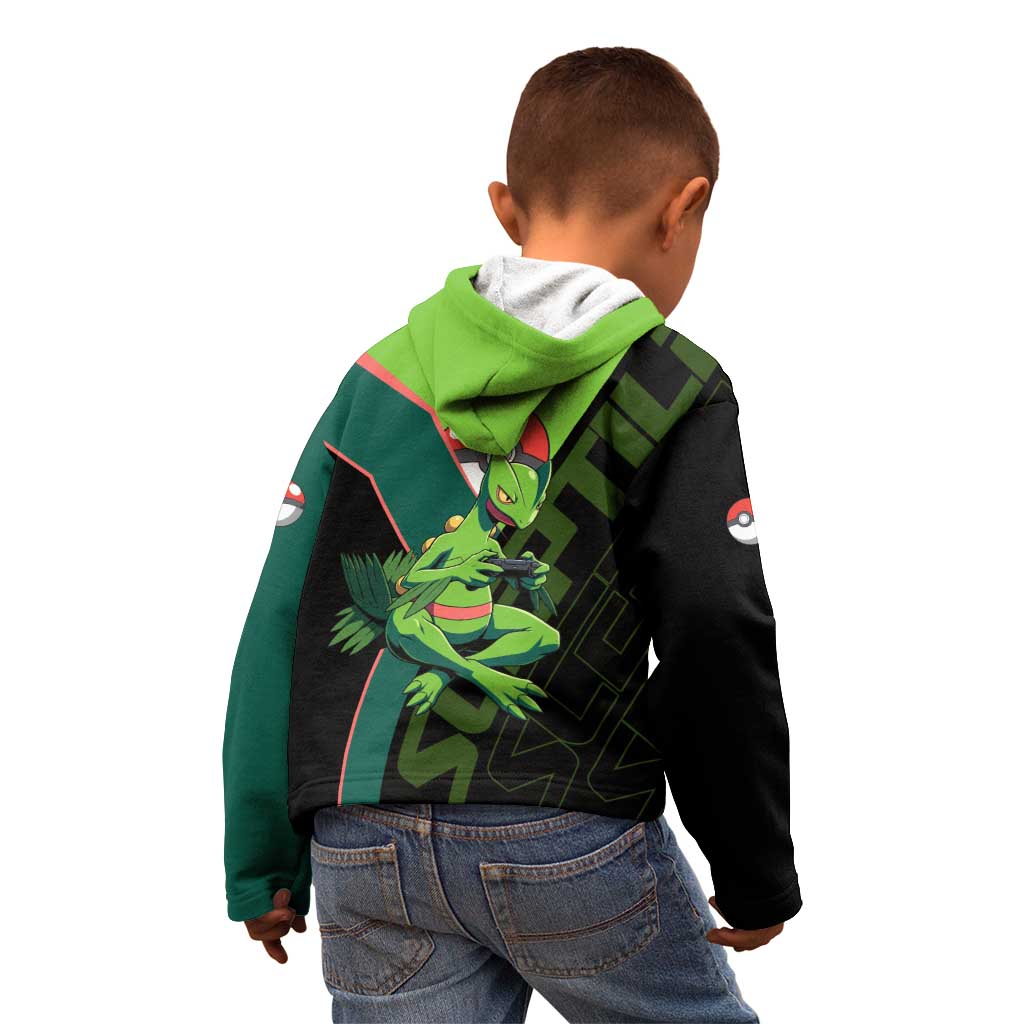 Sceptile Poké Kid Hoodie Neon Retro Anime Style